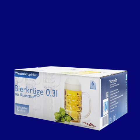 Bierkrug 0,3l SAN glasklar 6er-Packung